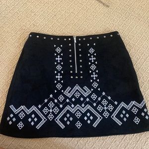Lush Velvet Mini Skirt with front zipper
